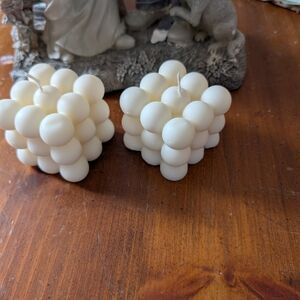 Marshmellow's Hand Poured Cream Bubble Candle Unscented Set